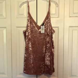 Blush Velvet Lace Trim Tank